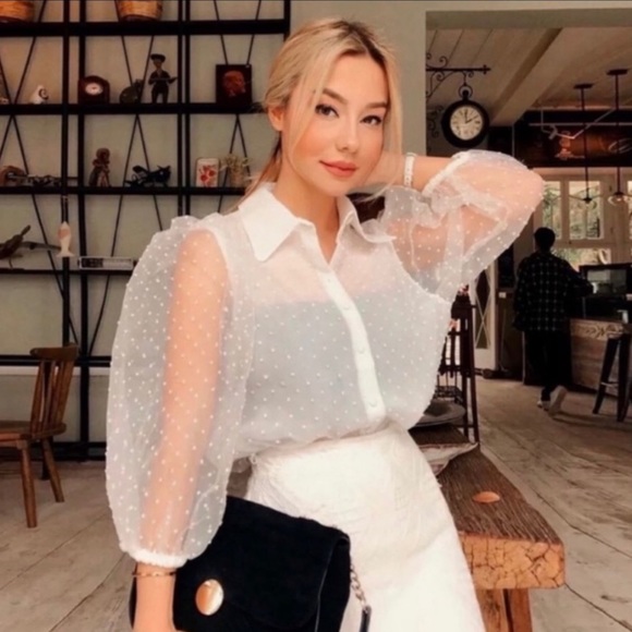 ZARA sheer dot top - Picture 2 of 7